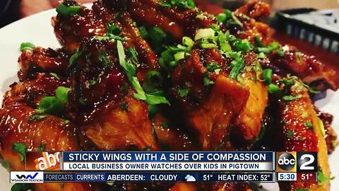 Serving Baltimore's best sticky wings with a side of compassion, watching over Pigtown's street kids