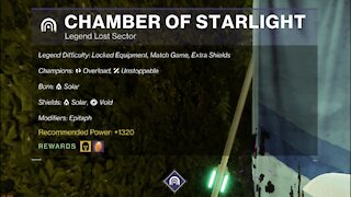 Destiny 2, Legend Lost Sector, Chamber of Starlight on the Dreaming City 9-16-21