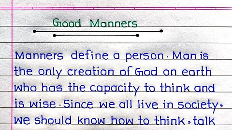 Good Manners Essay in English | Essay on Good Manners |