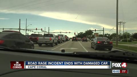 Road rage incident ends with damaged car