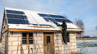 First Snow & Cleaning Solar our Panels