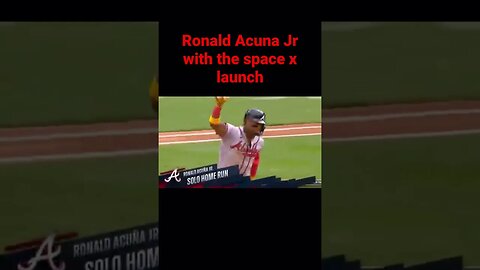 Ronald Acuna Jr with his version of the spacex rocket launch #homerun #mlb #ronaldacunajr