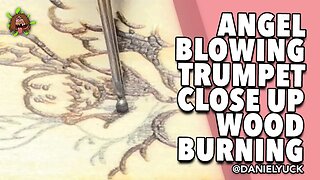 Angel Blowing Trumpet Wood Burning