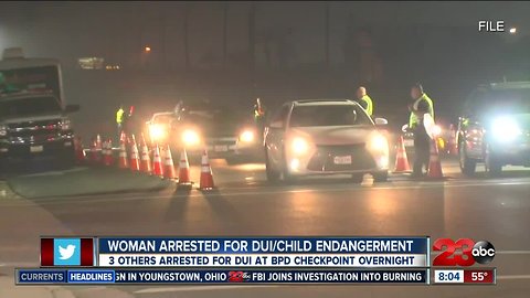 DUI driver found with children in car during checkpoint