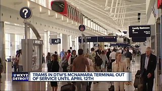 Trams will be out of service at Detroit Metro Airport until April