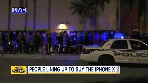 Hundreds of people line up to buy the iPhone X in Tampa