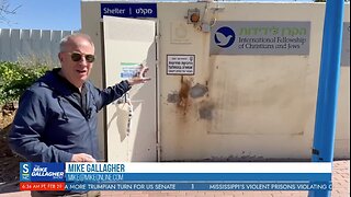 Mike stands next to one of the life-saving bomb shelters provided by "International Fellowship of Christians and Jews", where civilians seek shelter in Israel's Southern District.