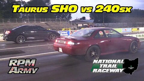 Turbo Nissan 240SX vs Ford Taurus SHO Midnight Street Drags