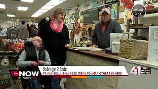 Family sells salvaged items to help others in need