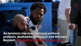 Seahawks' Michael Bennett Breaks Promise To Kneel For Anthem All Season