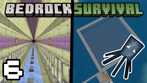 Bedrock Survival 6 Squid Farm & Nether Tunnel!