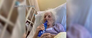 103-year-old woman celebrates COVID-19 recovery with beer