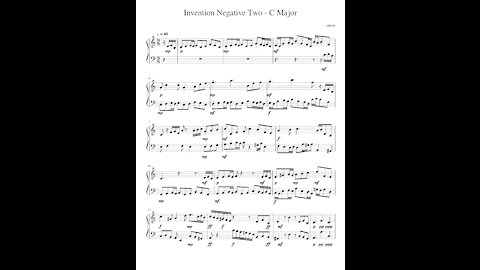 Invention Negative Two - C Major - with score