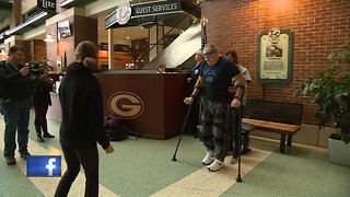 Injured veteran walks again with the help of robotic legs