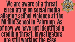 Nye County Sheriff's Department investigating school threat