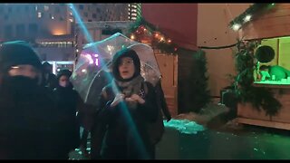 Montreal Downtown Rainy Night Walk Tour December 2022