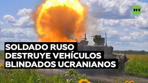 Tanquista ruso que destruyó columna de equipo occidental: "Con tres maniobras despejamos todo"