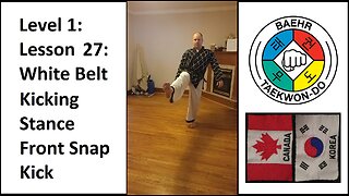 Baehr Taekwondo: 01-27: White Belt: Kicking Stance - Front Snap Kick