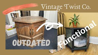 Vintage Hexagon Table Makeover