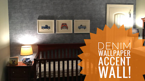 Denim Wallpaper Accent Wall!