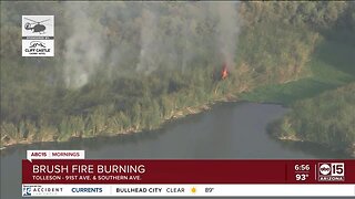 Brush fire burning near 91st and Southern avenues in the West Valley now contained