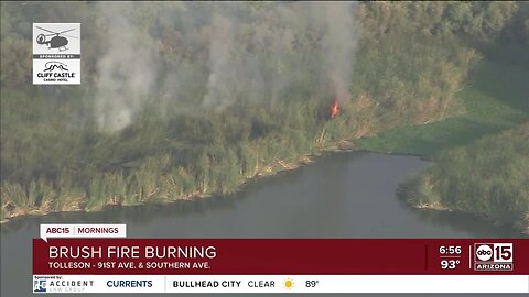 Brush fire burning near 91st and Southern avenues in the West Valley now contained