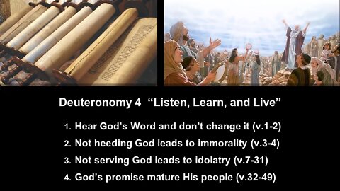 Deuteronomy 4 “Listen, Learn, and Live” - Calvary Chapel Fergus Falls