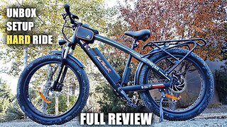 AddMotor Motan M560 All-Terrain Fat Tire Ebike Review - Unbox, Setup & Ride Test with Drone Tracking