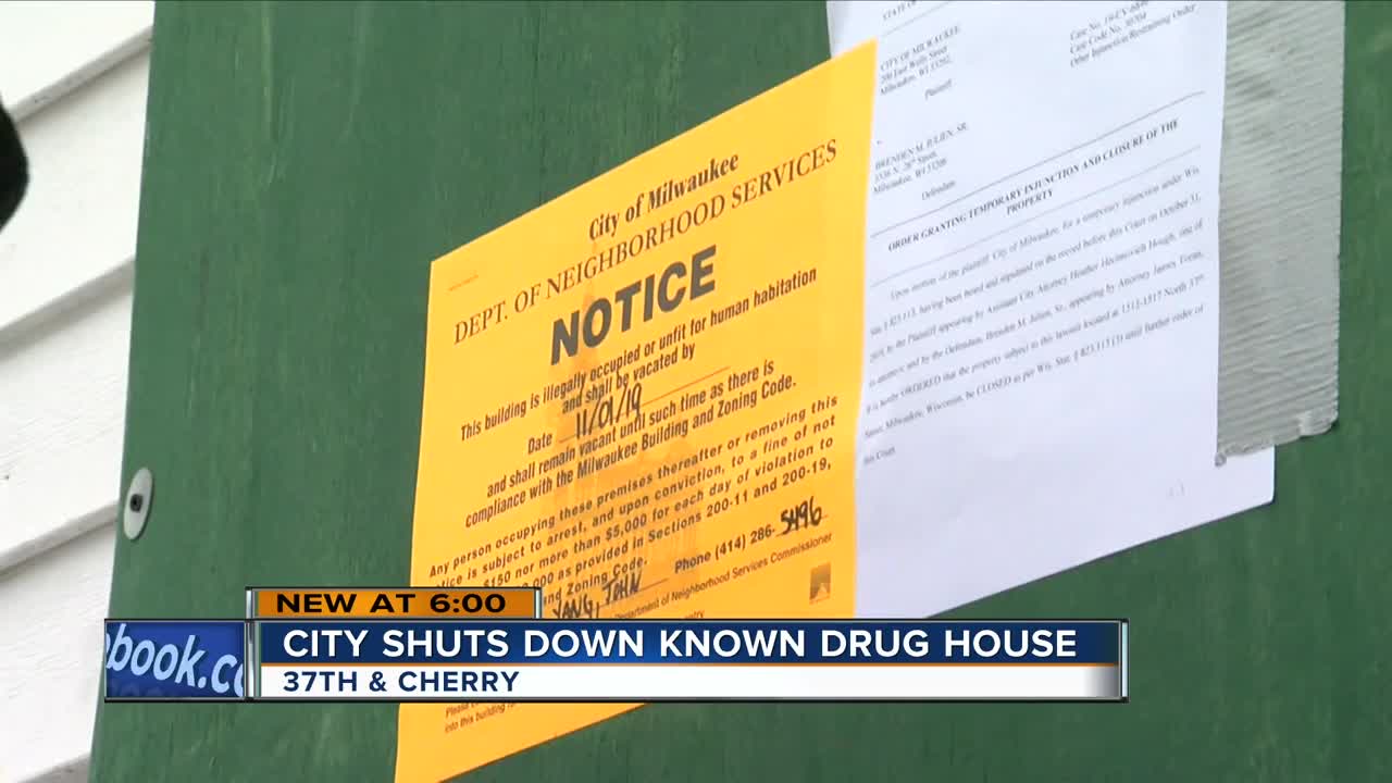City shuts down known drug house near grade school
