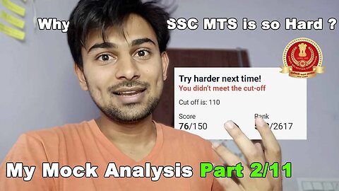 SSC MTS 2022 Mock Analysis Part 2/11 Hard to Crack ? #sscmts2022 #mock #mews