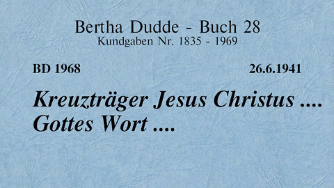 BD 1968 - KREUZTRÄGER JESUS CHRISTUS .... GOTTES WORT ....