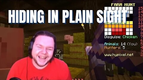 HIDING IN PLAIN SIGHT | Minecraft: Hypixel Farm Hunt | Multiplayer w/ @crochetedcraftsgaming ​