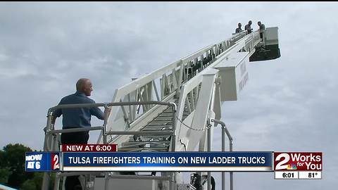 Tulsa firefighters training on new ladder trucks, TFD replacing older fleet