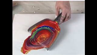 (53) Painting with a Dustpan! -Acrylic Pouring