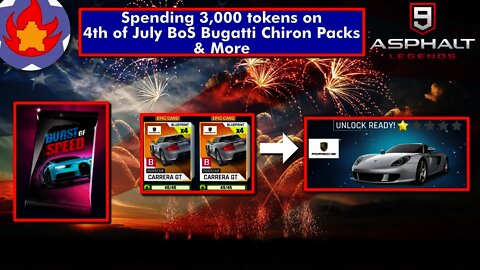 Spending 3,000 tokens on 4thofJuly BoS Bugatti Chiron Packs | Asphalt 9: Legends for Nintendo Switch