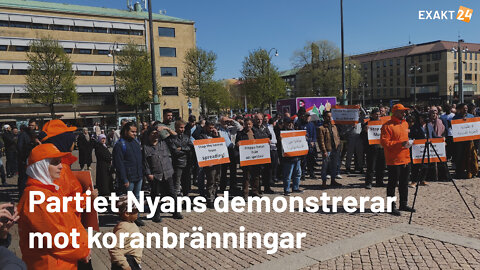 Partiet Nyans demonstrerar mot koranbränningar i Göteborg