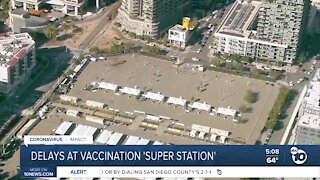 Reactions cause delays at vaccination 'super station'