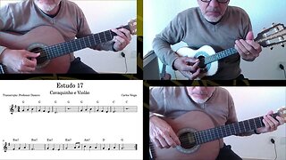 Estudo 17/20 de partitura para cavaquinho e violão