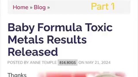 TOXIC BABY FORMULA- A SHAKY START