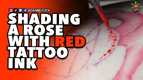 Watch As This Artist Creates A Beautiful Rose With Red Ink & Shading In Real Time!