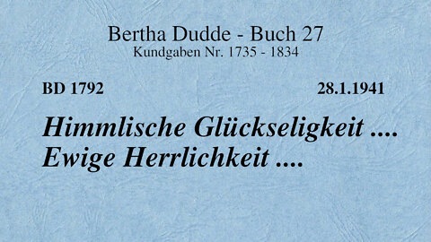BD 1792 - HIMMLISCHE GLÜCKSELIGKEIT .... EWIGE HERRLICHKEIT ....