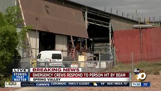 Beam falls on worker at Spring Valley business