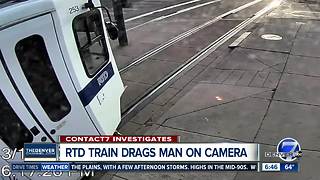 RTD light rail video shows man surviving after being dragged by train