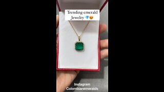 Contemporary and trendy Colombian emerald diamond gold fine jewelry for sale