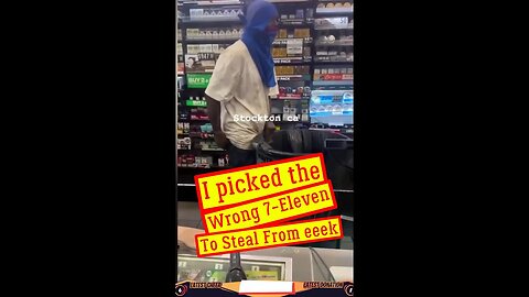 Robber learns the hard way not to steal from 7 Eleven! Wrong town SUCKA!