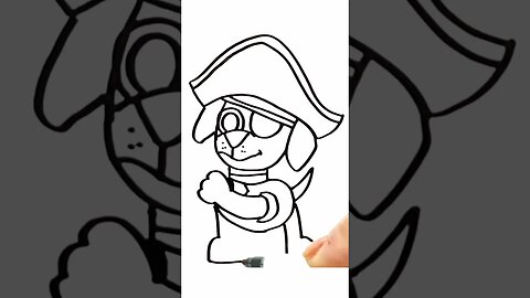 How to Draw and Paint Marshall from Paw Patrol Dressed as a Pirate