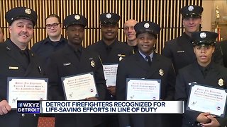 Dozens of Detroit firefighters recognized for life-saving efforts