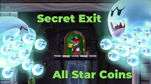 Meringue Clouds-Ghost House Spinning Spirit House (Secret Exit & Star Coins) New Super Mario Bros U