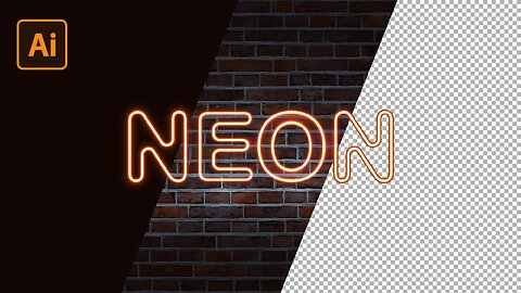 Realistic Neon Light Effect in Adobe Illustrator Tutorial EPS 4