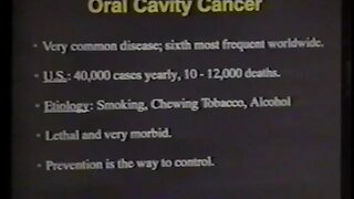 Dr. Garewal discuss oral cancer, panel discussion Pt 1, Tucson 1995